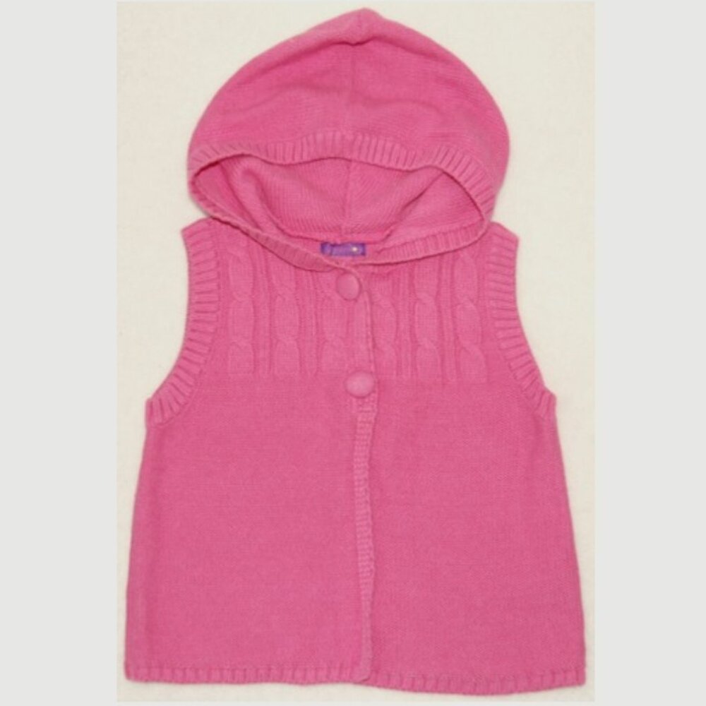 Macy's Greendog Girls Size 6, Pink Knit Hooded Vest